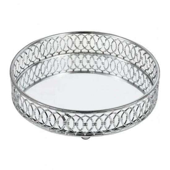 Bandeja 17,7x4,9cm Espelhada Prata